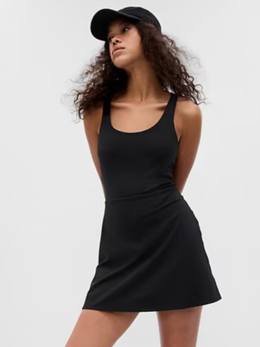 GapFit Black Athletic Exercise Tennis Dress Built-In Shorts, Size Small
